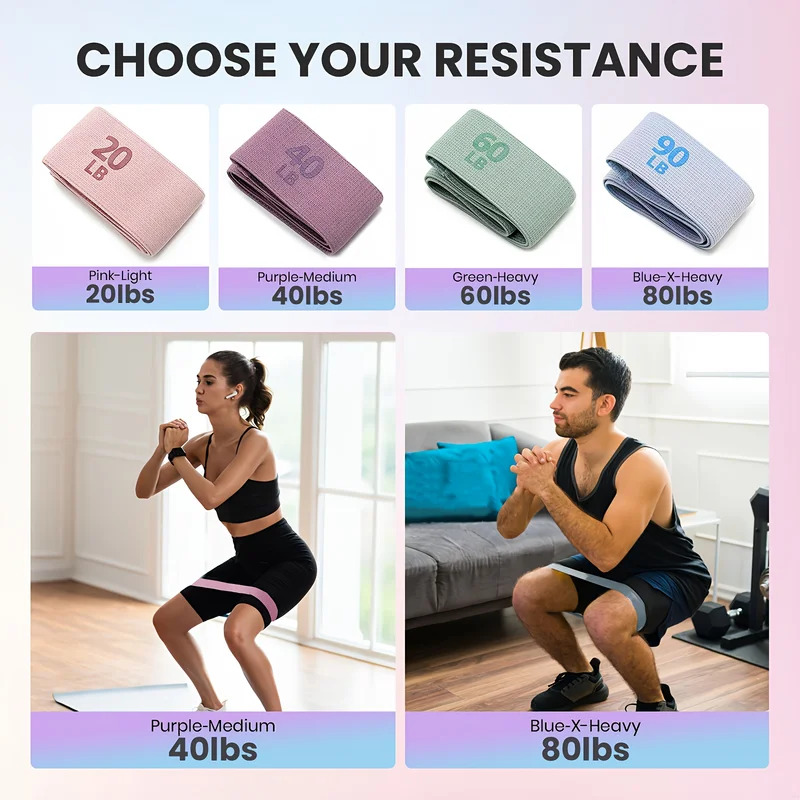 Pilates Bar Kit With Resistance Bands - 20-90LB النسيج شريط مرن اللياقة البدنية