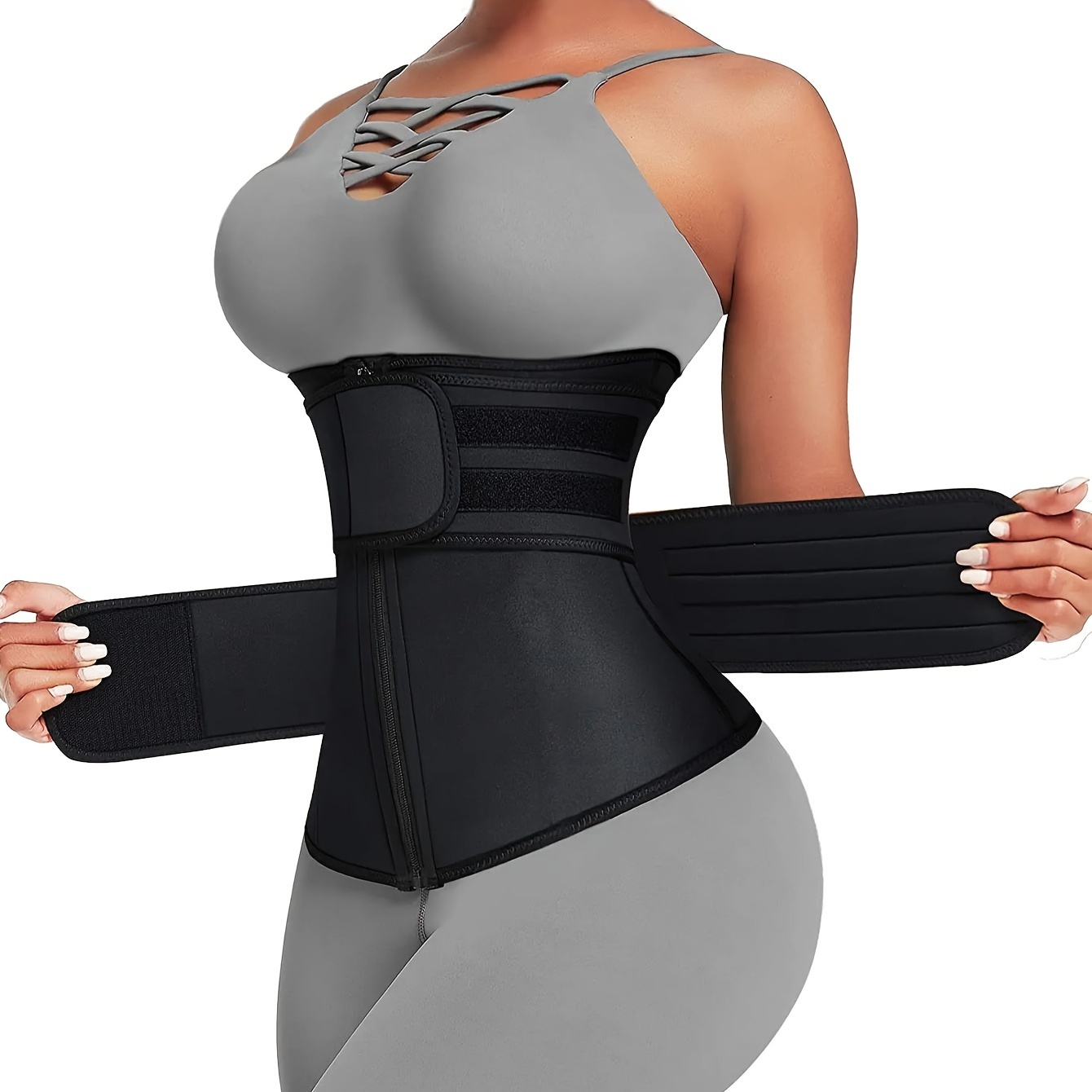 Sweat Waist Trainer Belt Neoprene - حزام تدريب الخصر للنساء بحزام مزدوج