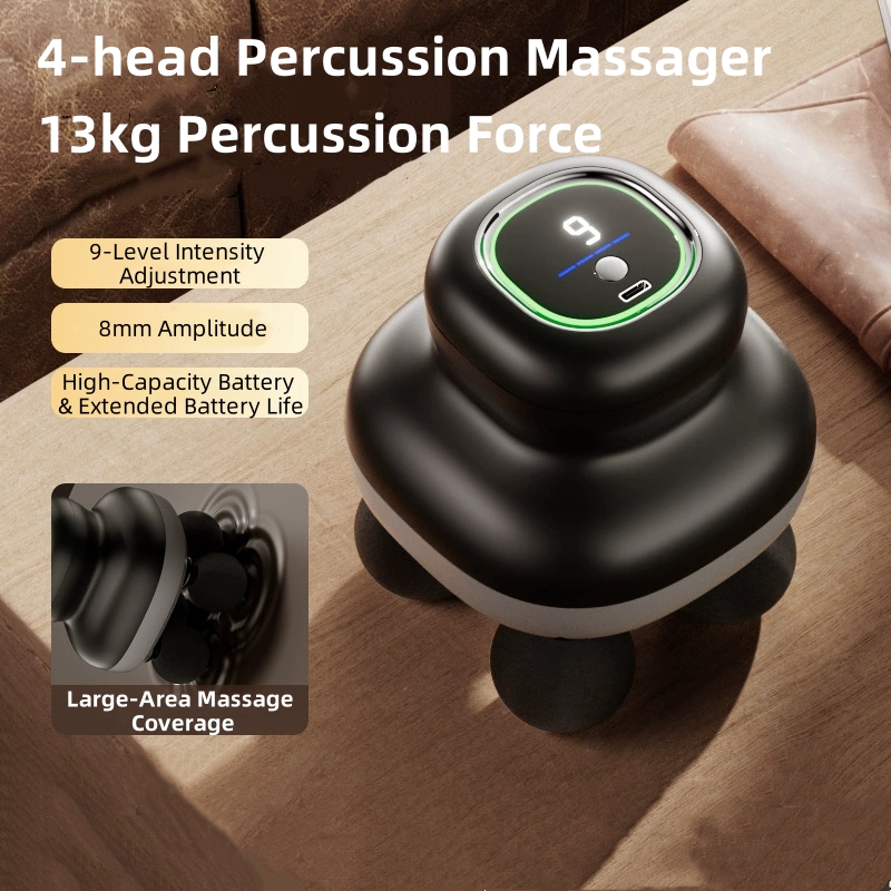 Electric Massage Gun Deep Tissue - 4-رؤساء يده فآسيا بندقية المهنية أداة