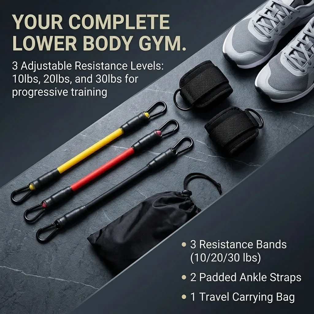 مجموعة أربطة مقاومة للكاحل مكو - مراجعة Resistance Bands Set With Handles وسعره