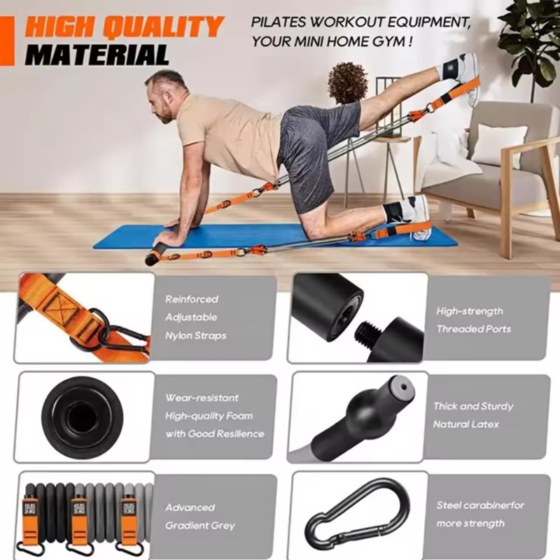طقم بار بيلاتيس مع أربطة مقاوم - مراجعة Pilates Bar Kit With Resistance Bands وسعره